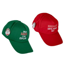 Christmas Peak Caps with print assorted